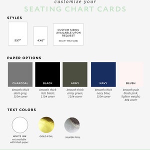 Modern Printed Seating Chart Cards, Serif Font, Black and White Seating Chart, Navy, Wedding Reception, Signage, Name Cards Mid Modern image 5