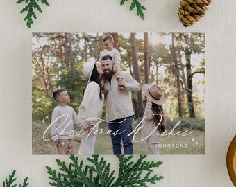 Holiday Cards - Christmas Photo Cards - Christmas Theme - Holiday Photo Cards, Double Sided, Customizable | Christmas Wishes