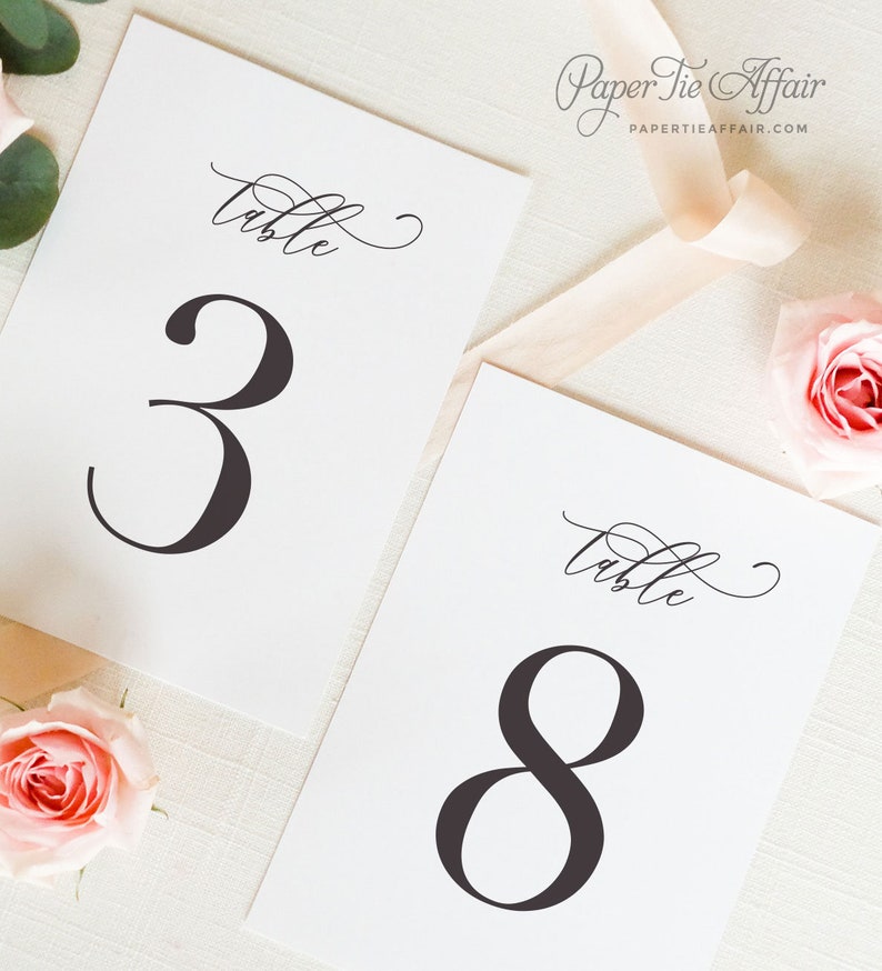Table Numbers Wedding Table Cards Table Number Modern Etsy