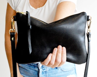 Leather Crossbody Bag Black