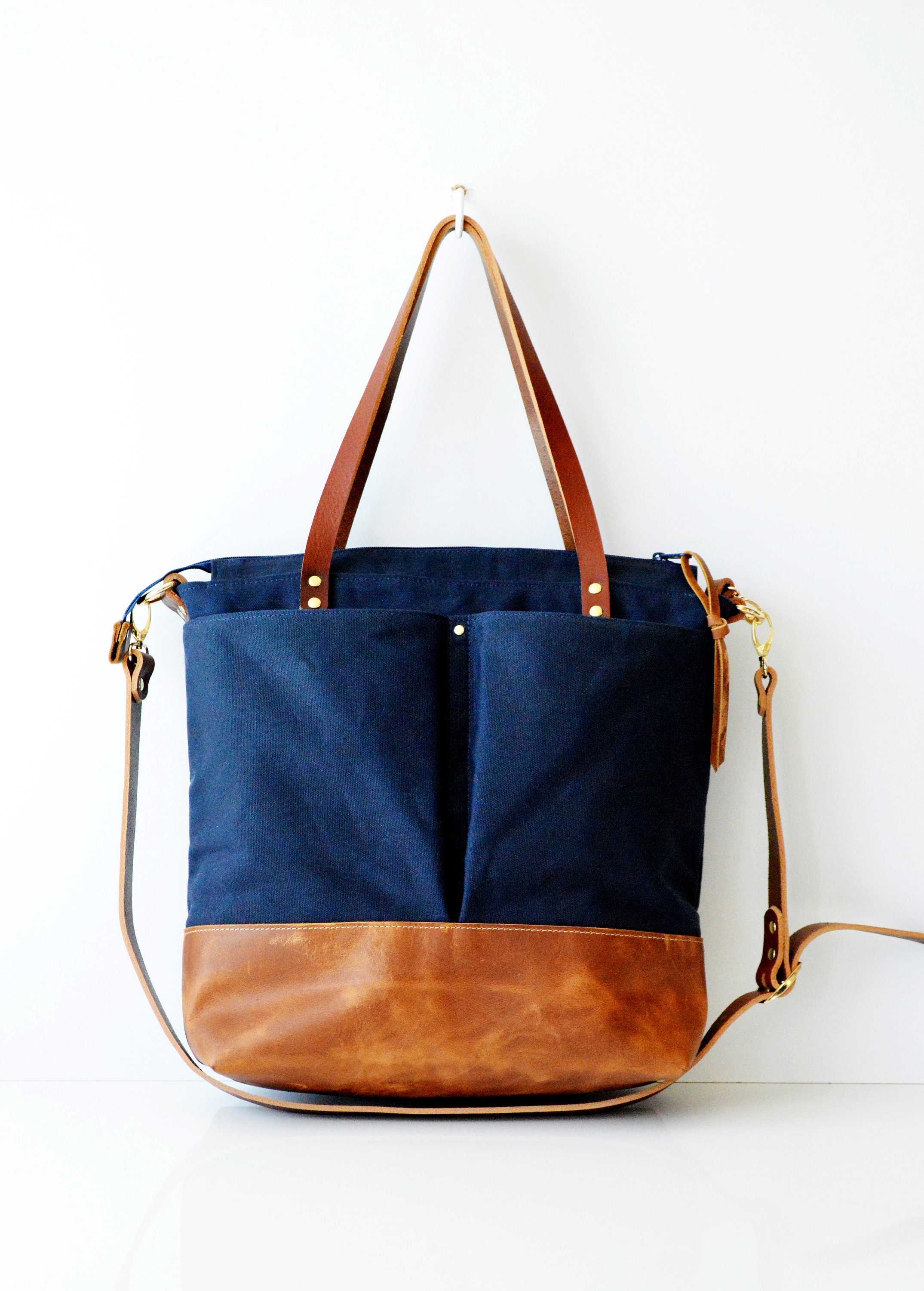 Large Leather Work Bag Converts to 