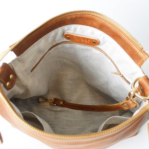 Tan Leather Hobo Bag, Hobo Bag, Womens Leather Handbag, Leather Hobo Purse, Leather Shoulder Bag, Leather Gift for Her, 3rd Anniversary Gift image 4