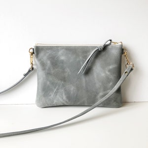 White Silver Crossbody Bag, Soft Metallic Silver and White Leather, Lining  Options, Zipper Pockets, Premium Soft Leather, Adjustable Strap 