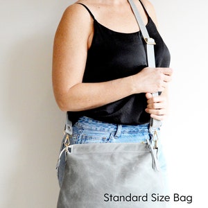 Leather Hobo Bag, Hobo Bag, Grey Leather Handbag, Gray Leather Purse, Leather Shoulder Bag, Leather Gift for Her, Gift for 3rd Anniversary image 6