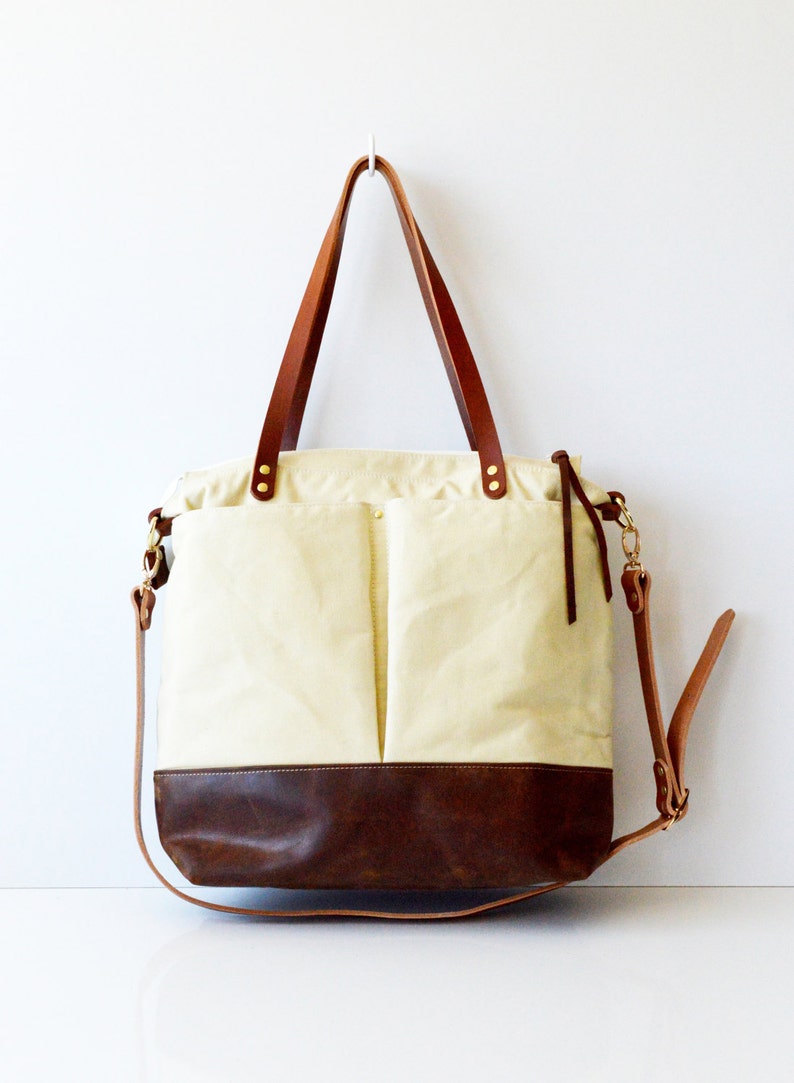 tan leather nappy bag