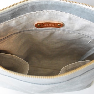 Leather Hobo Bag, Hobo Bag, Grey Leather Handbag, Gray Leather Purse, Leather Shoulder Bag, Leather Gift for Her, Gift for 3rd Anniversary image 5