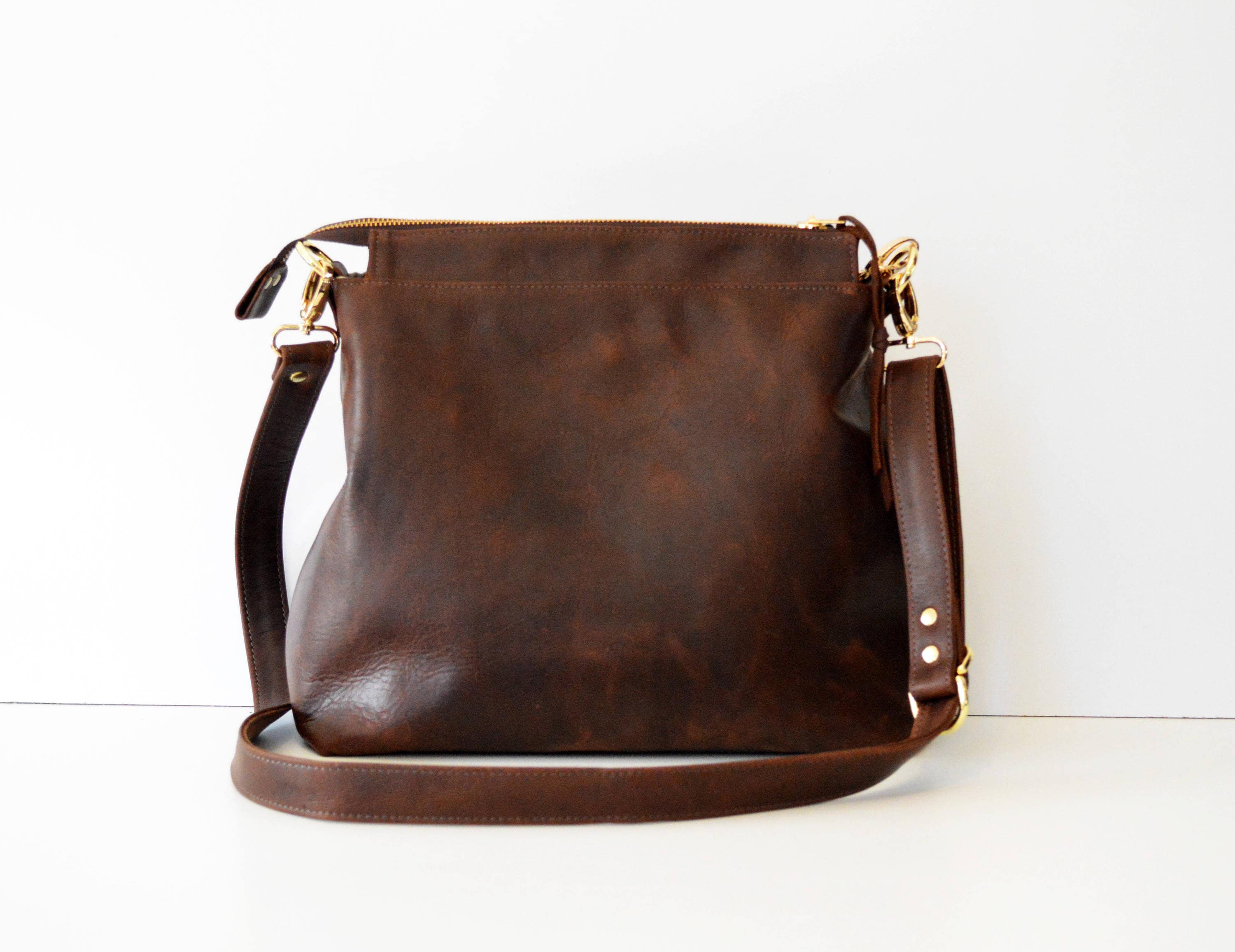 Brown Leather Hobo Bag. Soft Vintage Style Leather Handbag. | Etsy