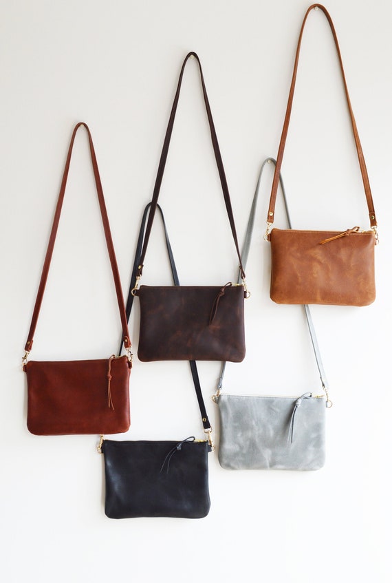 Small Leather Crossbody Bag / Minimalist Leather Purse / | Etsy