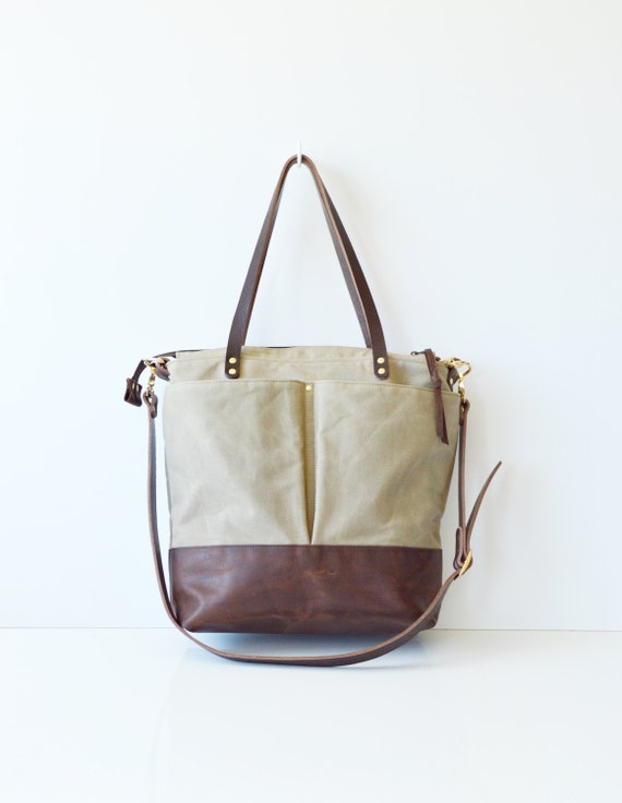 Taupe ANTIK KRAFT Zip-Top Studded Tote w//Cell Pocket Strap