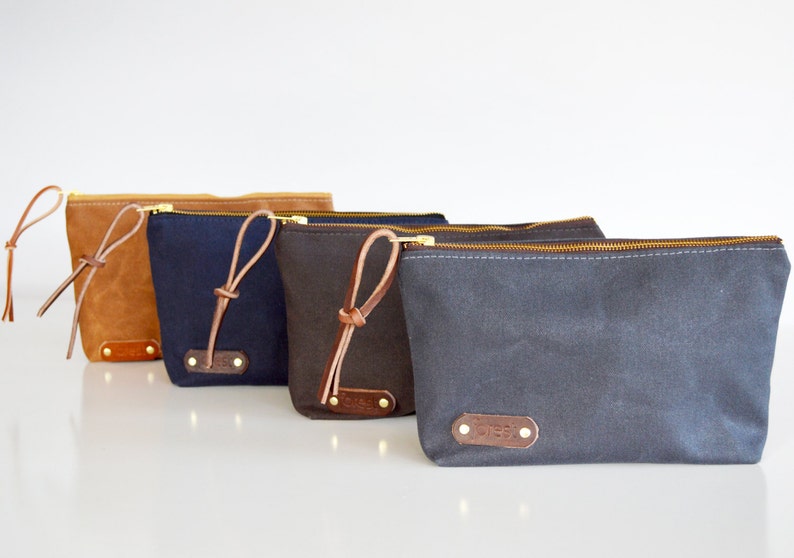 Waxed Canvas Pouch Small Canvas Utility Bag Toiletry Bag Etsy