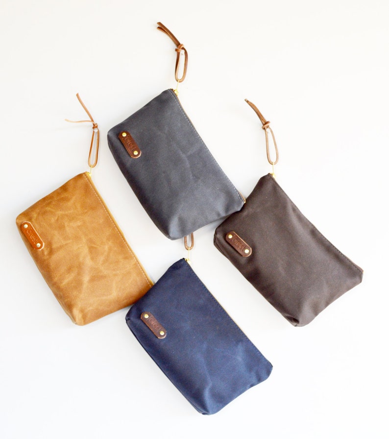 Waxed Canvas Pouch Small Canvas Utility Bag Toiletry Bag Etsy