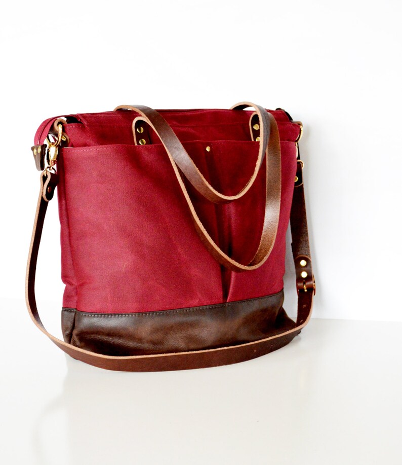 Burgundy Tote Bag Red Diaper Bag Backpack Diaper Backpack Etsy