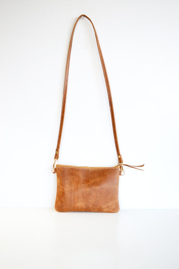 Tan Leather Crossbody Bag Small Leather Purse. Minimalist | Etsy