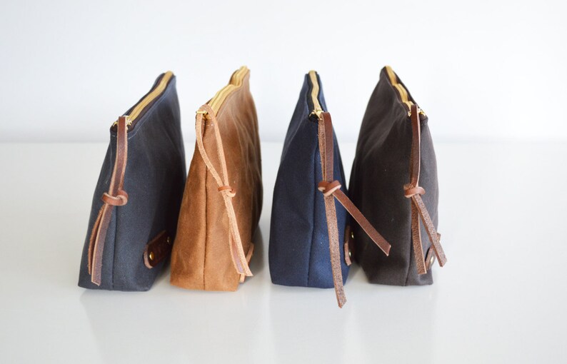 Waxed Canvas Pouch Small Canvas Utility Bag Toiletry Bag Etsy