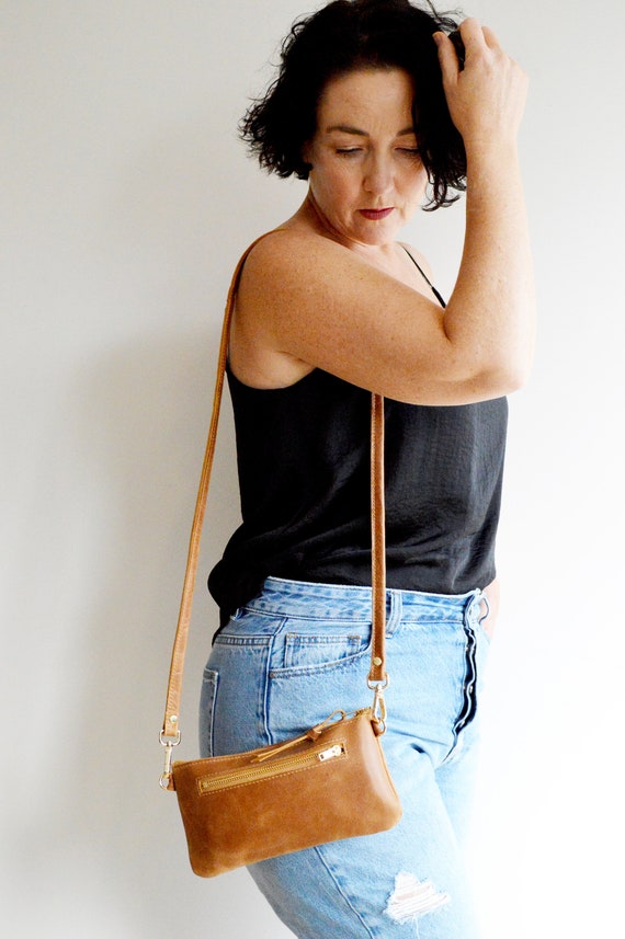 Hailey Woven Suede Gold Chain Crossbody Purse