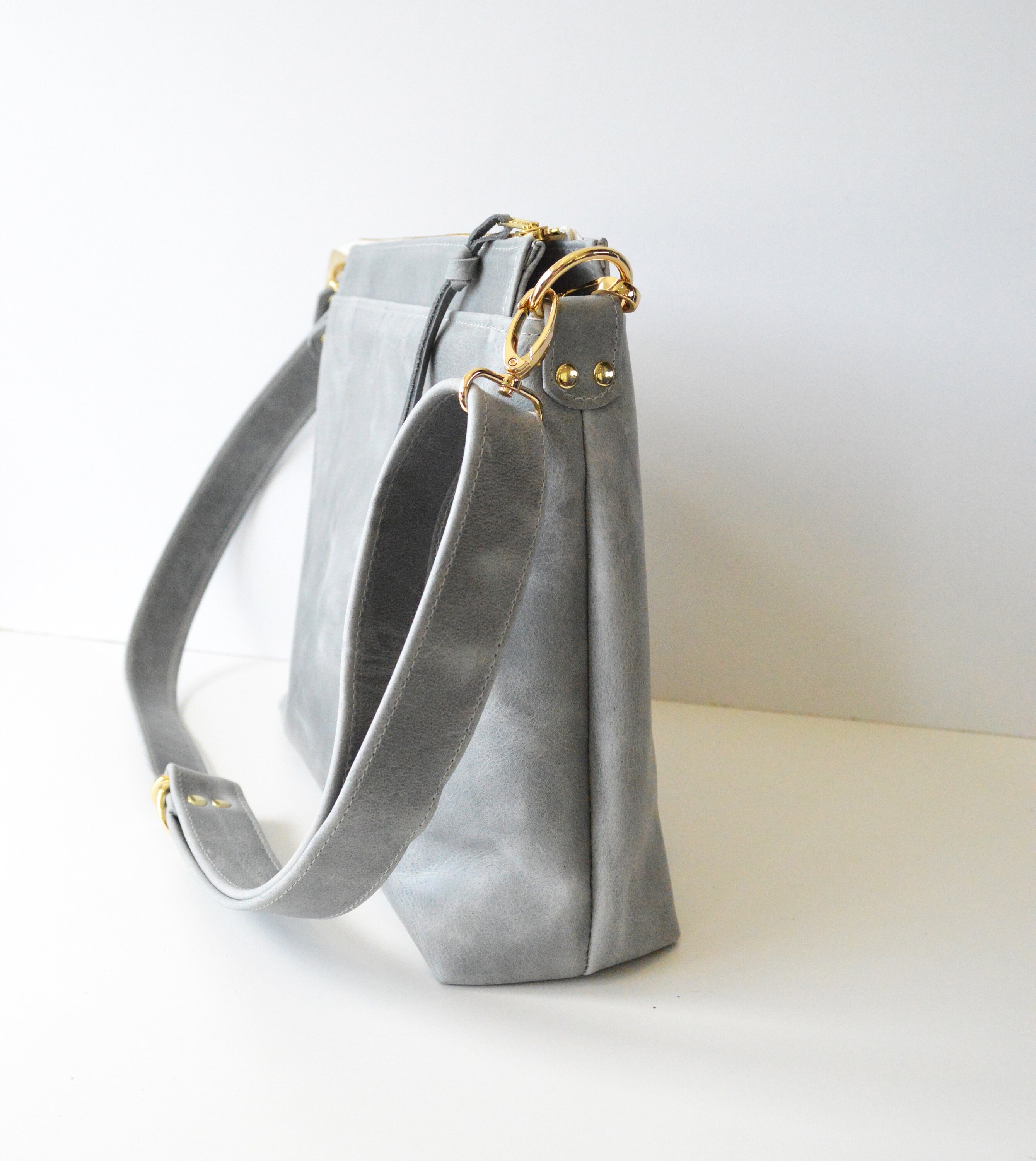 Leather Hobo Bag Hobo Bag Grey Leather Handbag Gray Leather - Etsy UK