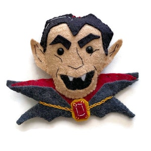 Dracula Halloween Decoration- Handmade Felt Vampire Inspired by The Monster Squad movie
