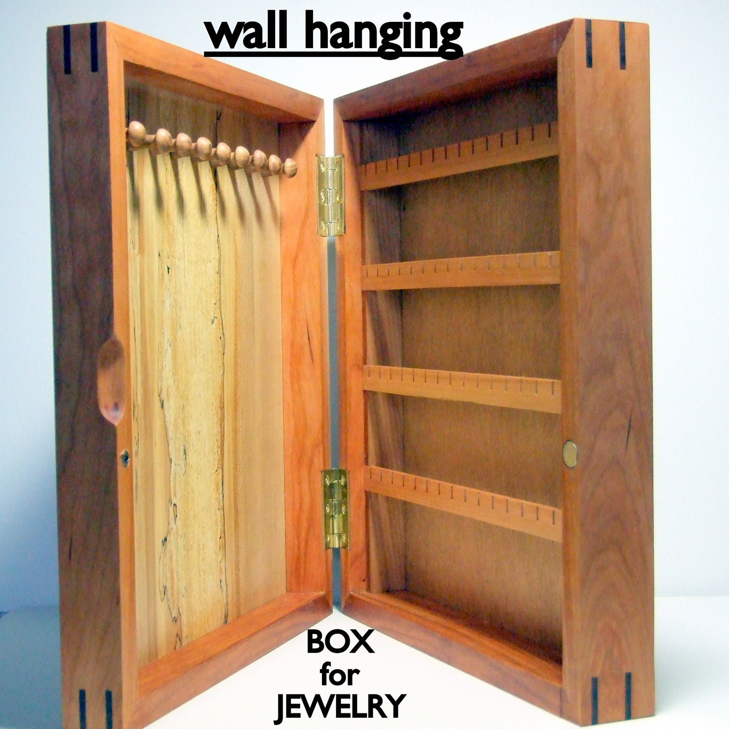 Wall Hanging WOOD JEWELRY ORGANIZER Wall Hung Jewelry Box Etsy