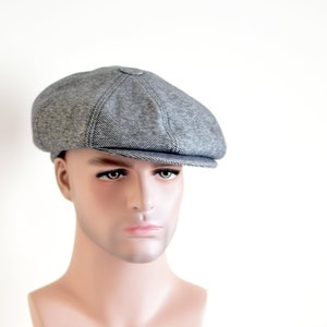 Woolen newsboy hat blueish gray Newspaper boy cap Mens newsboy hat Cabbie hat Flat cap Driver cap Grey hat Women wool hat Ivy cap Scally cap image 1