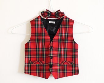 Vintage Viyella Vest Woven in Great Britain Size 3 Boy/'s Plaid Wool Vest