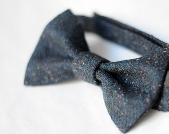 Blue bow tie Navy bow tie Navy blue bow ties for boys bow ties for toddler Bow tie baby Newborn bow tie Infant bow tie Tweed bow tie