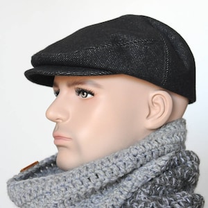 Charcoal newsboy hat Mens newsboy hat Womens newsboy cap Driver cap Grey hat Women wool hat Flat hat Flat cap Woolen hat Ivy cap Scally cap