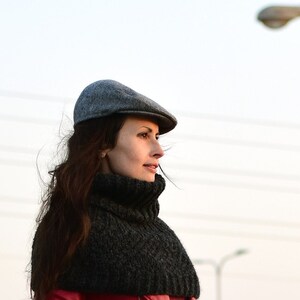 Gray herringbone flat hat Wool newsboy cap Womens newsboy hat Unisex flat cap Grey derby hat Peaky Blinders hat Ivy cap Drivers cap Golf cap