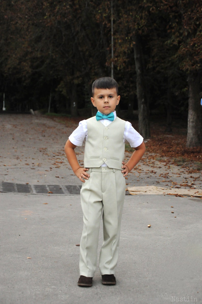 Boys Vest and Pants in Light Sage Green Toddler Boy Vest Boy Etsy