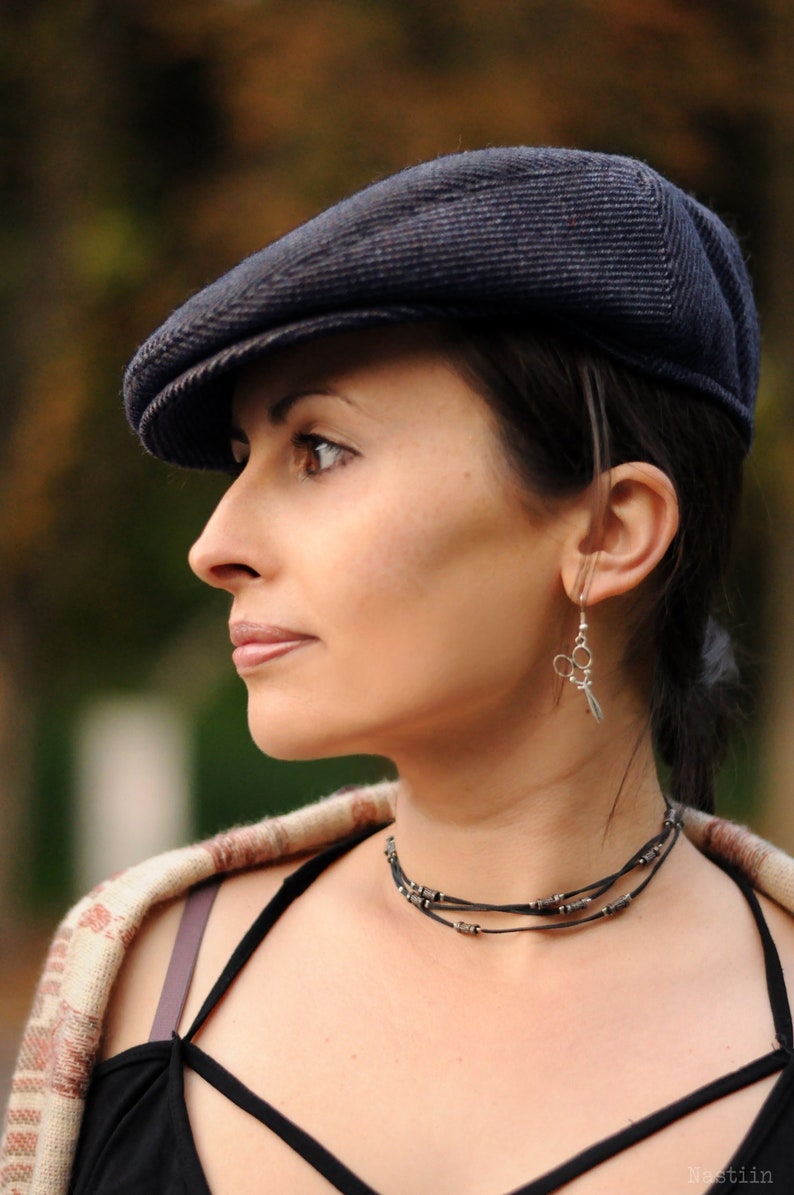 Navy Newsboy Hat Unisex Newspaper Boy Cap Dark Blue Mens Etsy Israel