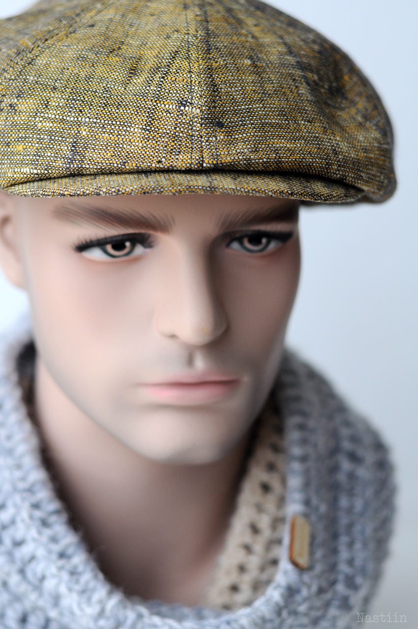 Yellow newsboy cap Mens newsboy cap Linen cap Womens newsboy | Etsy