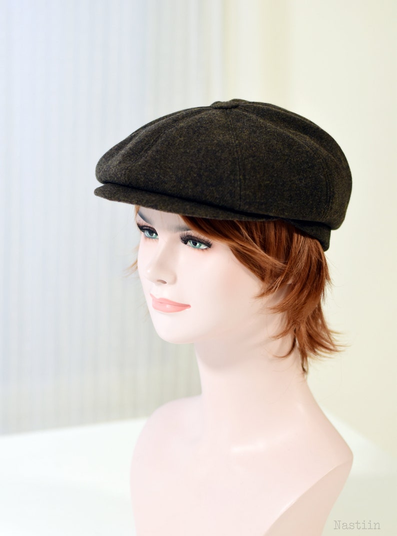 Khaki newsboy hat Wool newsboy cap Womens paperboy hat Mens Etsy