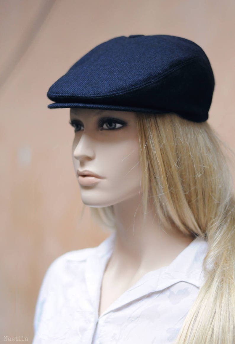 Navy Blue Wool Hat Blue Newsboy Cap Mens Newsboy Hat Navy Etsy