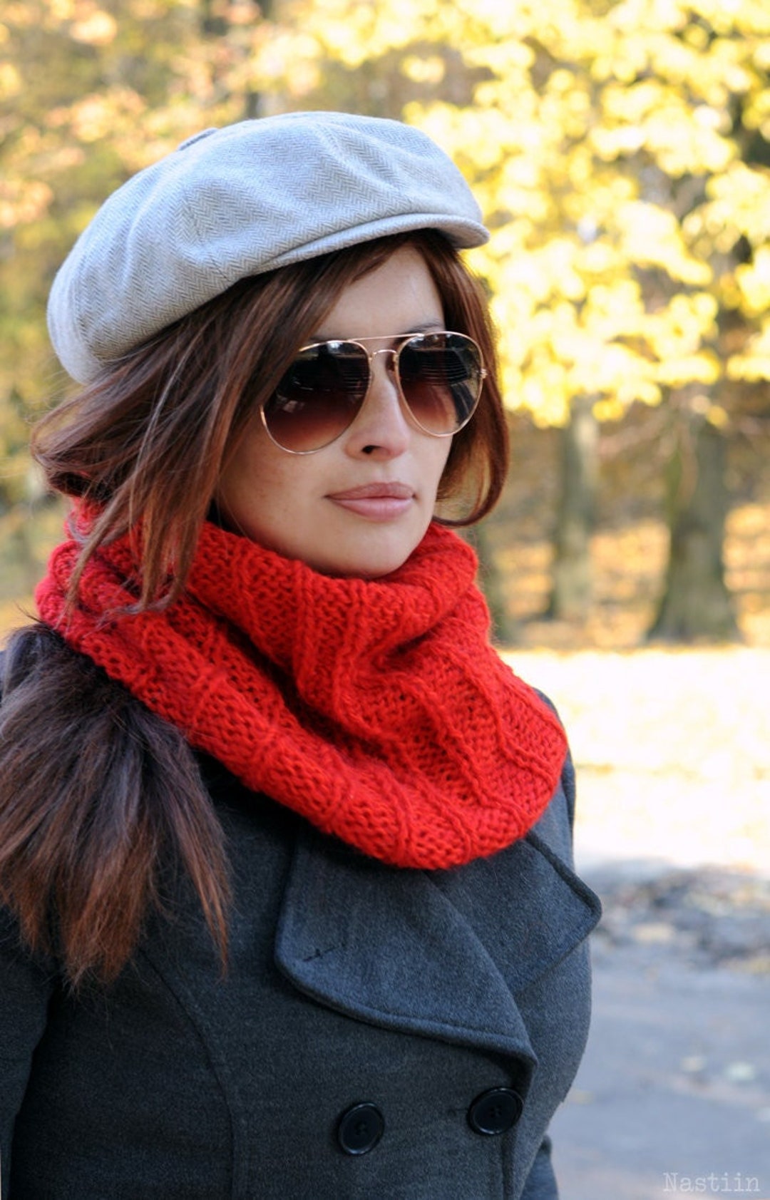 Chunky Knit Infinity Scarf Womens Knit Neck Warmer Hand Knit - Etsy