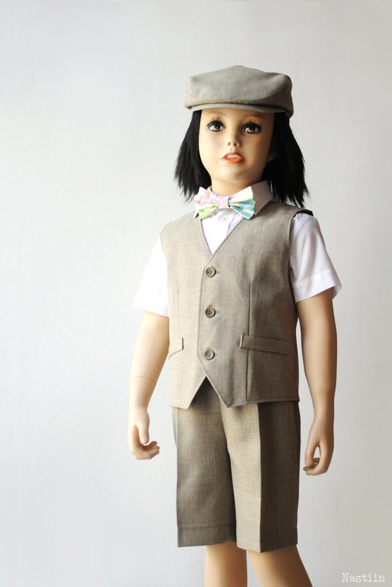 Size 4T Toddler ring bearer outfit in olive green Boy newsboy Etsy