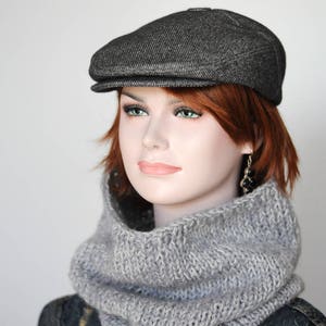 Grey wool newsboy hat Mens newsboy cap Womens newsboy hat Grey driving cap Peaky Blinders hat Cabbie hat Derby hat women Flat cap Scally cap image 8