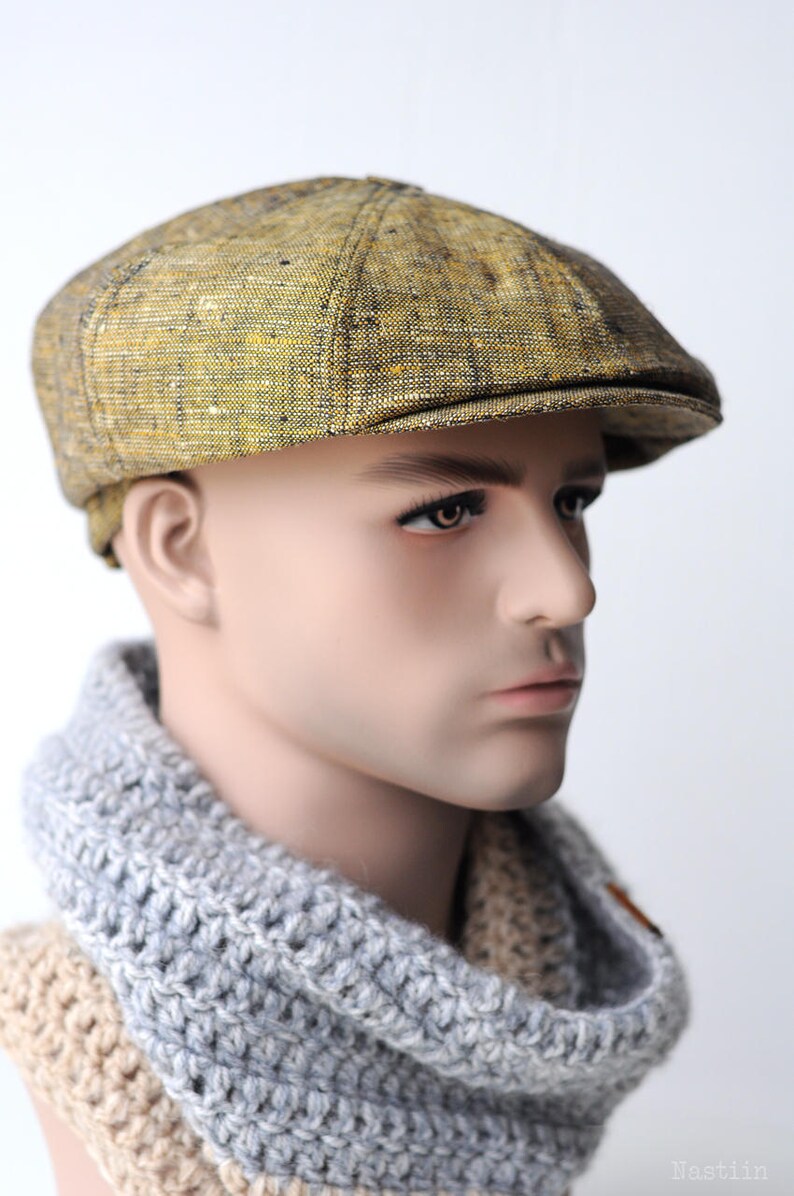 Yellow newsboy cap Mens newsboy cap Linen cap Womens newsboy | Etsy
