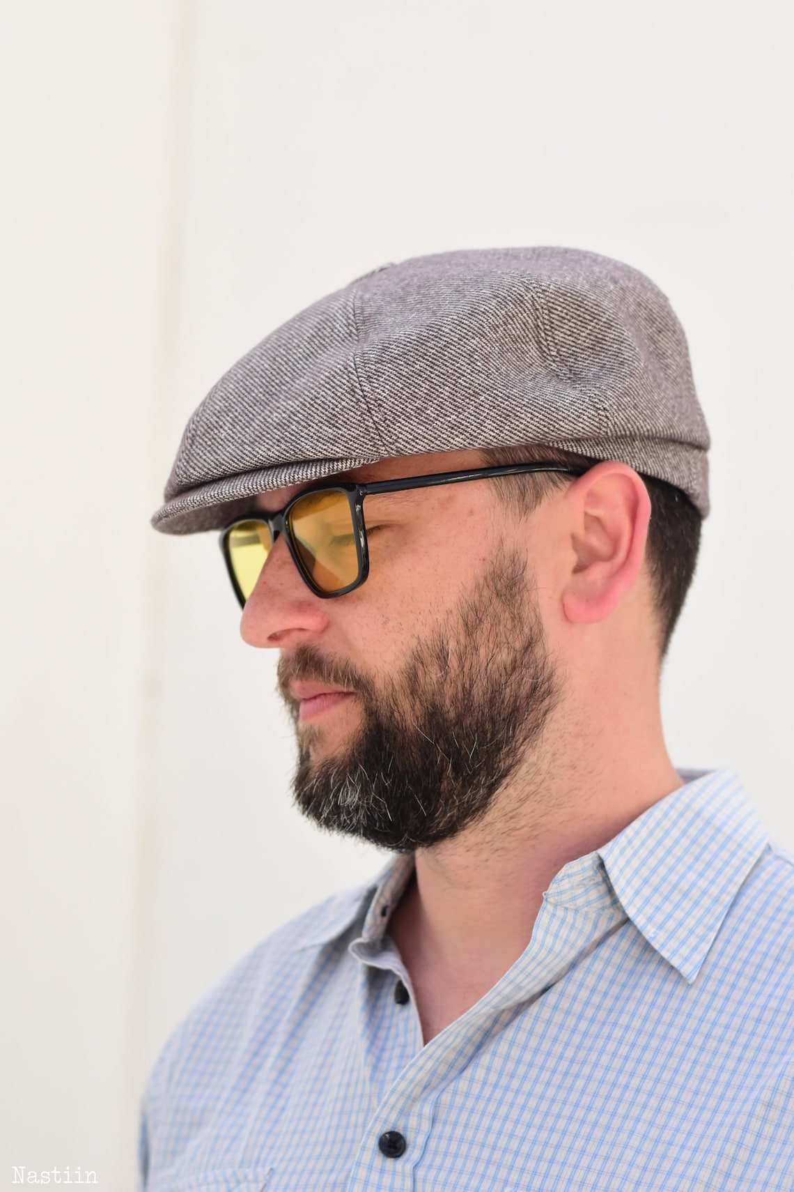 Beige newsboy cap Beige wool hat men Newsboy hat Peaky Etsy