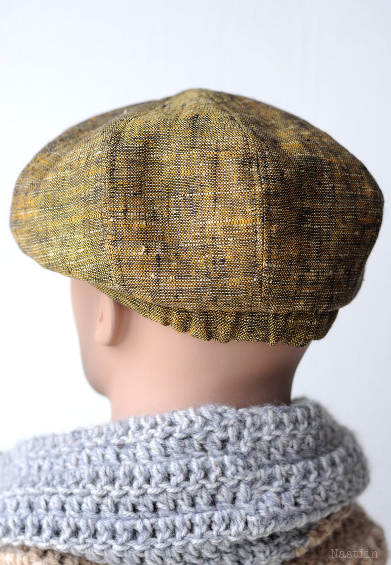 Yellow newsboy cap Mens newsboy cap Linen cap Womens newsboy Etsy