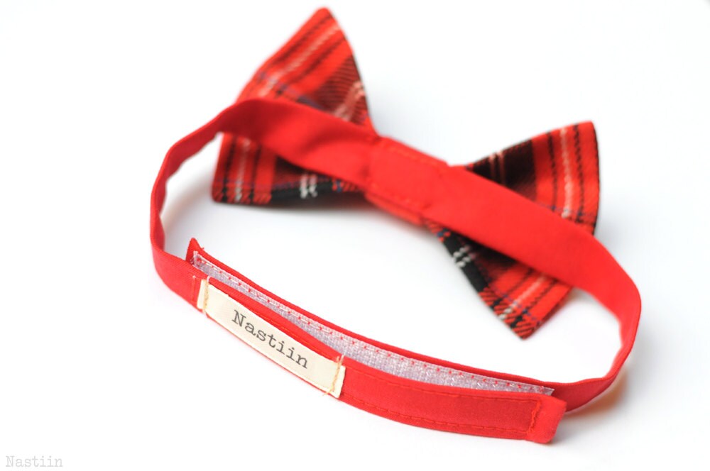 Boys Red Bow Tie Plaid Bow Tie Baby Boy Bow Tie Infant Bow Tie Etsy