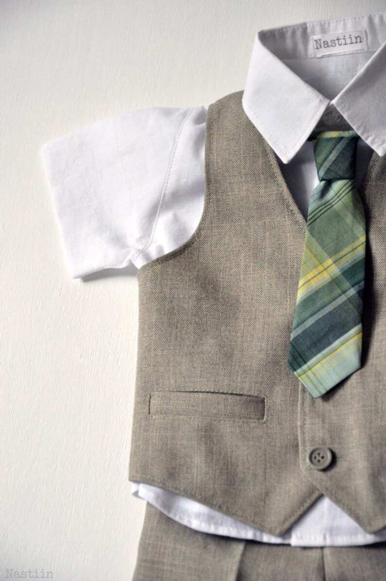 Size 4T Toddler ring bearer outfit in olive green Boy newsboy Etsy