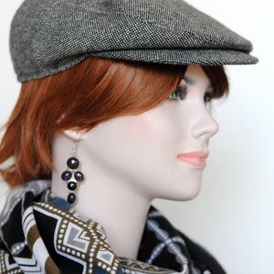 Tweed newsboy hat Grey wool hat Driver cap Mens newsboy cap Womens newsboy cap Peaky Blinders hat gray Cabbie hat Flat cap Newspaper boy hat image 5