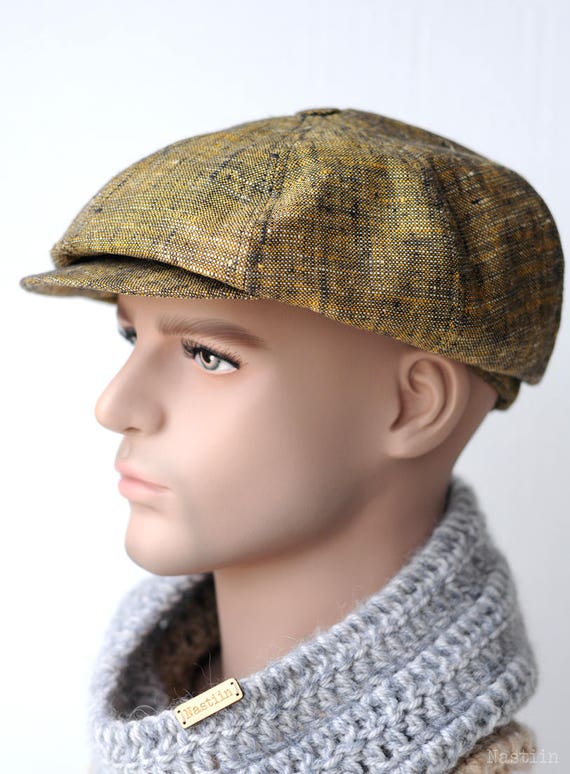 yellow newsboy hat