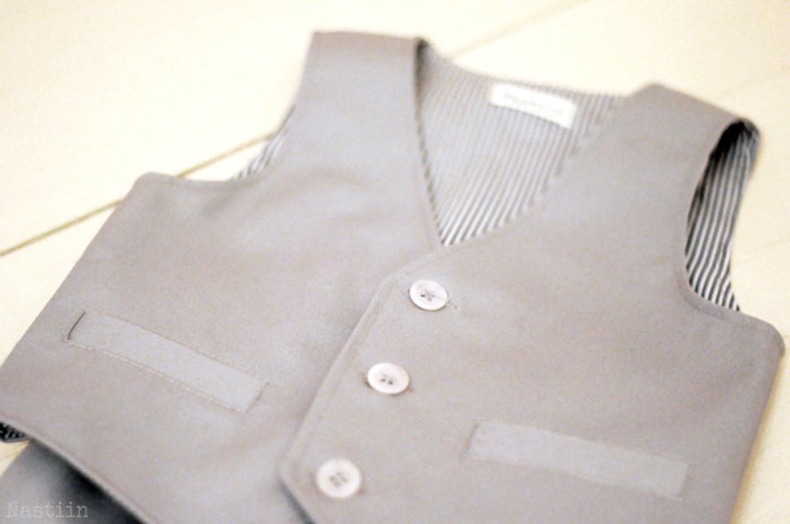 Toddler Boy Vest Light Grey Vest for Boys Vest Baby Boy Vest Etsy