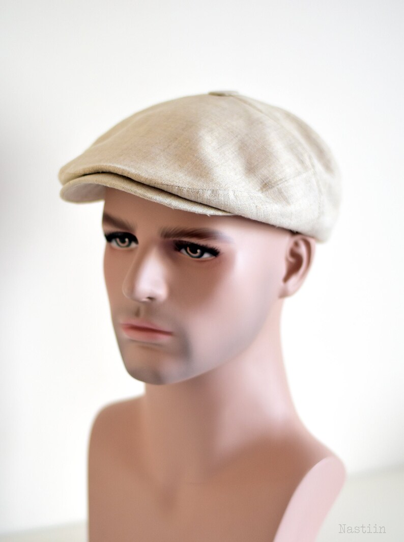 Linen Flat Hat With Visor Summer News Boy Cap for Men Women Etsy