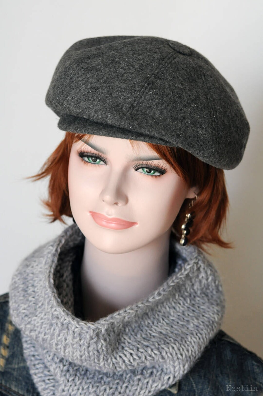 Gray Newsboy Cap Womens Newsboy Hat Peaky Blinders Hat Autumn Hat Women ...