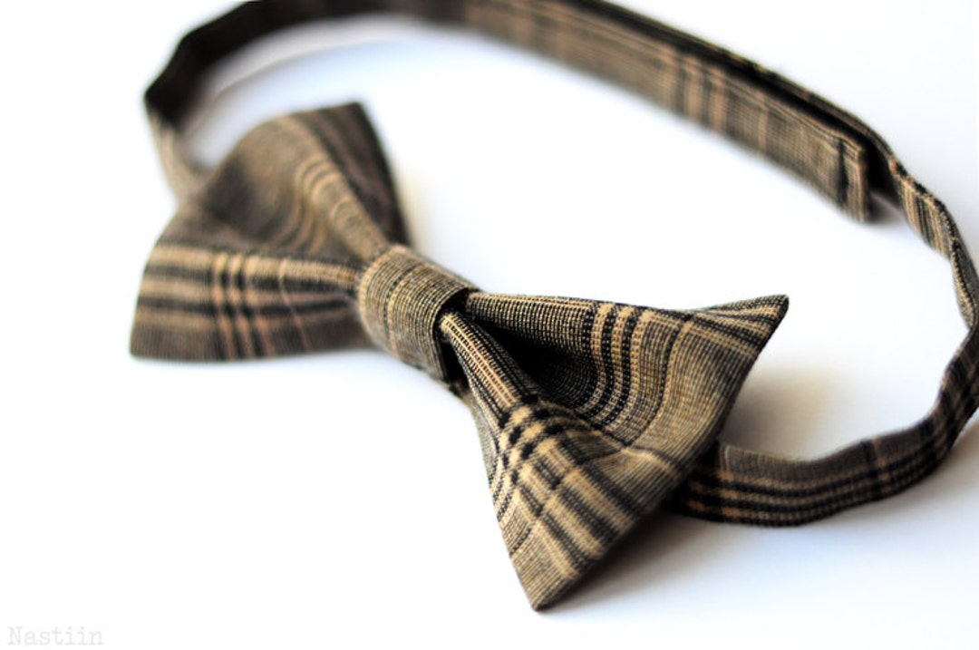Brown Cotton Bow Tie For Men Adult / Teenge / Boy Kids / Baby - Foto 2