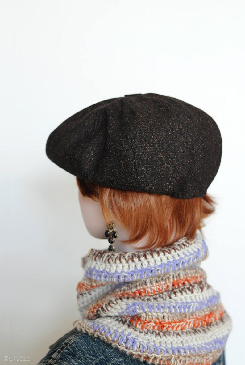 Brown tweed newsboy hat Mens newsboy hat Drivers cap Womens Etsy