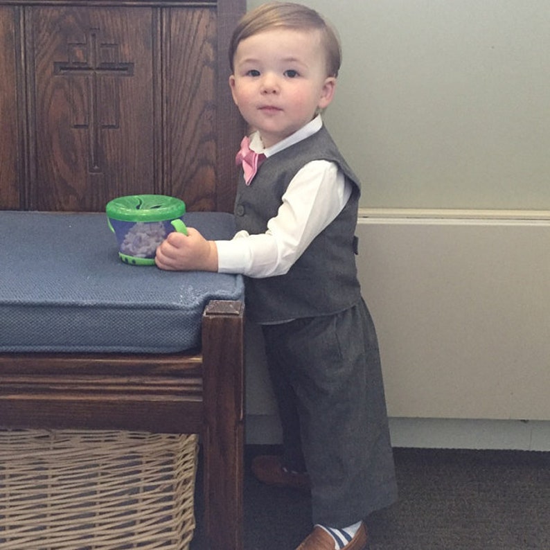 Toddler Ring Bearer Outfit Grey Wedding Outfit Boy Vest and Etsy Canada