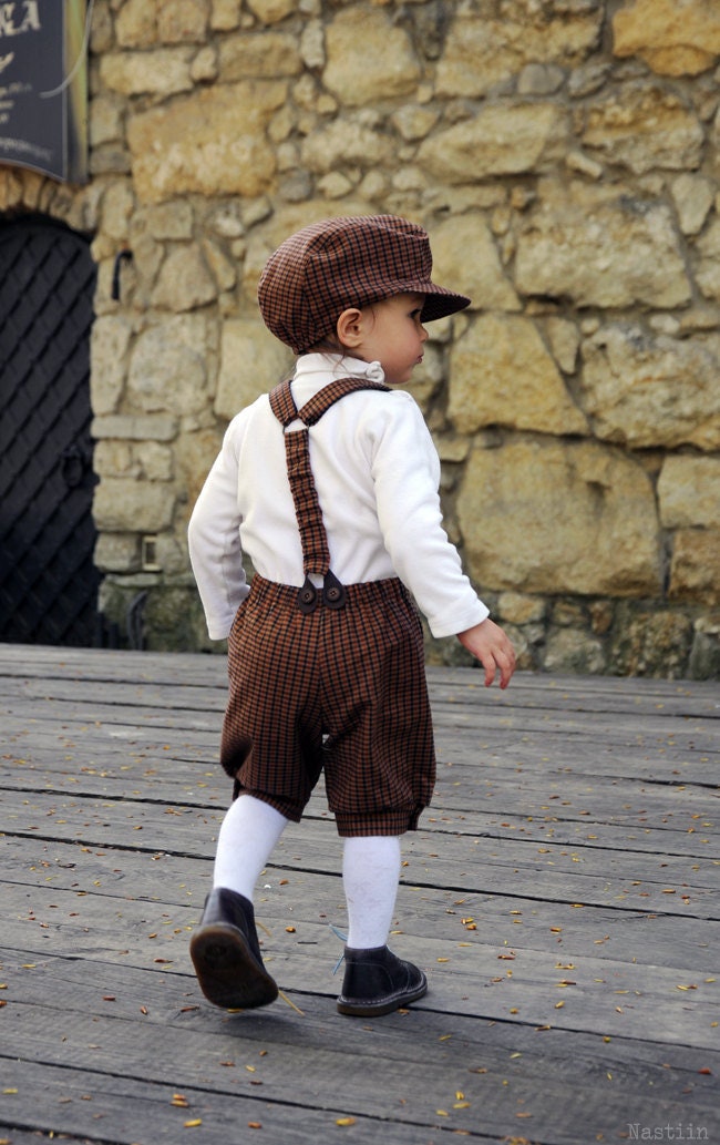 Pantalones cortos marrones para bebés tirantes Pantalones - España