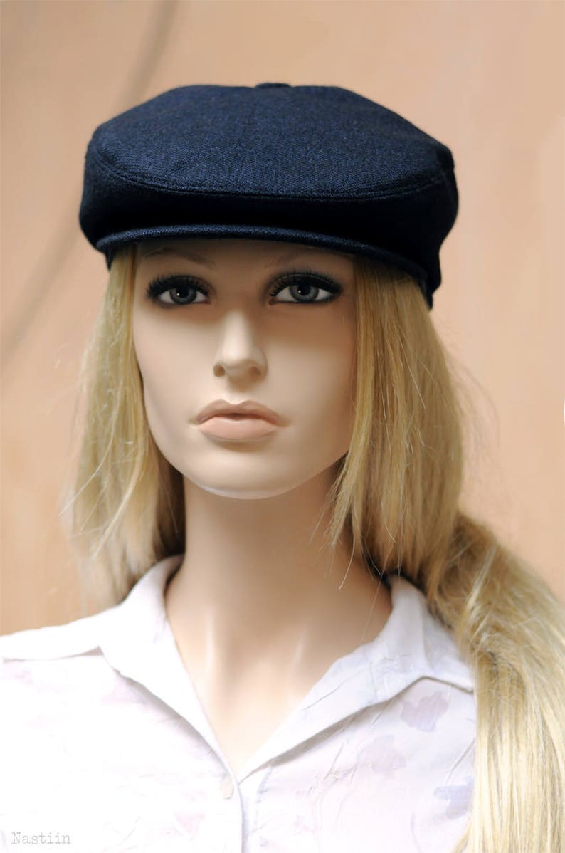 Navy blue wool hat Blue newsboy cap Mens newsboy hat Navy Etsy